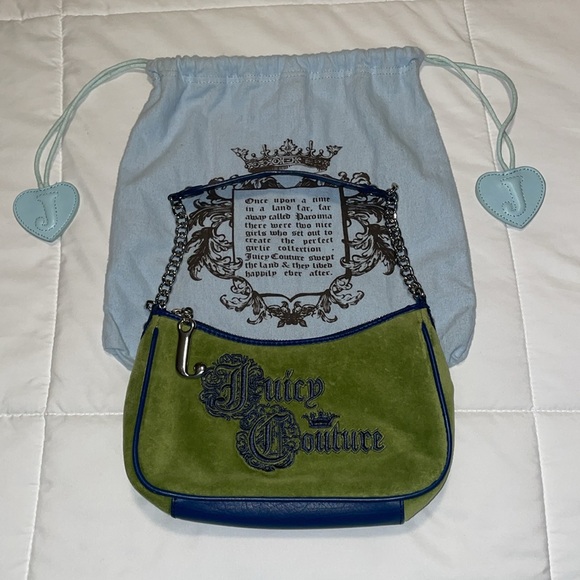 ๐๐Y2K Juicy Couture Green and Navy Shoulder Bag with Original Dust Bag๐๐ - Picture 2 of 16